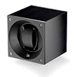 Swiss Kubik Single Watch Winder - Black Anodized Aluminum