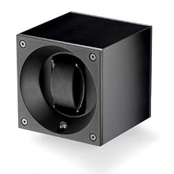 Swiss Kubik Single Watch Winder - Black Anodized Aluminum