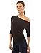PattyBoutik Women's One Shoulder Ruched Batwing Knit Top