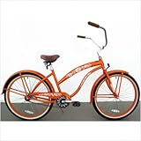Ladies 26' Single Speed Beach Cruiser in Orange