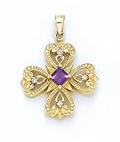 14K .04CT DIA 5M SQ AMETHEST PEND - GH16781