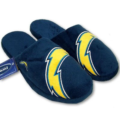 SAN DIEGO CHARGERS OFFICIAL LOGO PLUSH SLIPPERS SZ M
