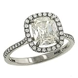 Cushion Cut (1.52ct) & Pave Diamond (.24ct) Eng. Ring