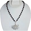 Y Necklace Silver Black Onyx Gemstone Jewelry 16.5 Inches