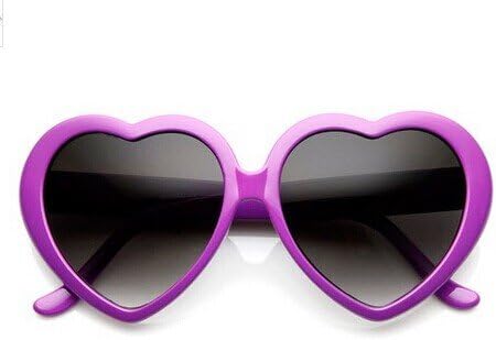 Lolita Glow in the Dark Love Heart Shaped Matte Sunglasses (Purple)