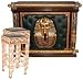 Ancient Egyptian Collectible Pharaoh Tut Altar of Tenenit Pub Bar with Two Barstools