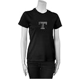 Tennessee Volunteers Ladies Black Rhinestone Logo Cap Sleeve T-shirt