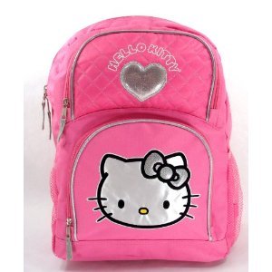 Hello Kitty Sanrio Girls 16 Pink Backpack w/ Heart