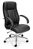 Executive Leatherette High-Back Chair (Black) (49"H x 20.5"W x 20"D)