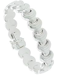 7 inch Sterling Silver Italian Stampato Bracelet Fancy Links, 1/2 inch wide