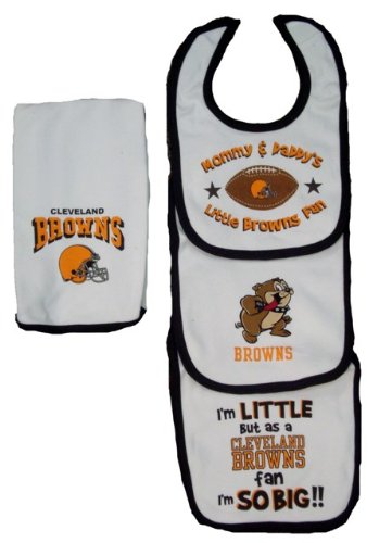 Cleveland Browns Gerber Infant 3 Bibs & Burp Cloth Set