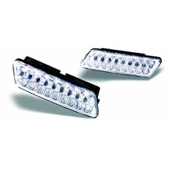 AEG 97142 LED Tagfahrlicht LS 18, kompakte sportliche Form, mit Positionslicht, 2 x 18 Power LED in Doppelreihe 12 und 24 Volt, zur Selbstmontage, ECE R7 und R87