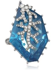 Betsey Johnson "Iconic Blue Sea" Gem Stretch Ring, Size 7.5