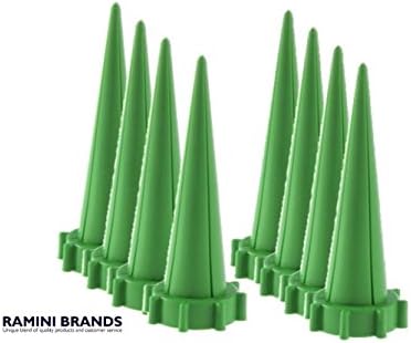 Bottle Stake Set - Bonus Planting Seeds Guide and Instructions - Reusable Plant Watering Sticks (8 STICKS, GREEN)
