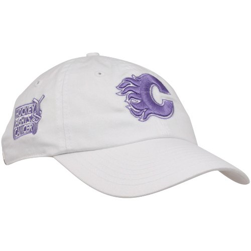 New Era Calgary Flames Ladies White Hockey Fights Cancer Slouch Adjustable Hat