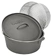Bayou Classic 7460 8.5-Quart Cast Iron Dutch Oven with Basket