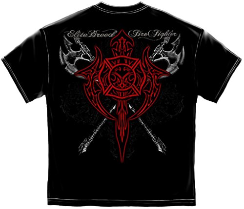 Firefighter T-Shirt Elite Breed Red Maltese Black