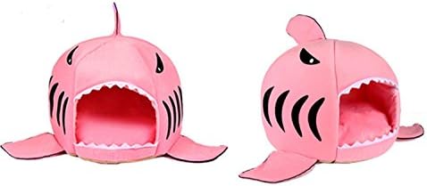 Grey Shark Bed for Small Cat Dog Cave Bed Removable Cushion
