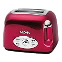 Aroma ATS-272R 2-Slice Cool-Touch Toaster, Red