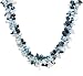 Dark and Light Blue Freshwater Cultured Pearl and Rock Crystal Four-Row Necklace with Sterling Silver Clasp