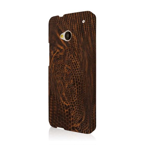 EMPIRE KLIX Slim-Fit Hard Case for HTC One M7 - Brown Leather Croc
