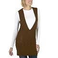 Juniors Xhilaration&reg; Deep V-Neck Cable Tunic Vest - Brown