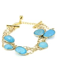 Devon Leigh Turquoise in 24k Foil Vermeil Bracelet, 9"