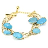 Devon Leigh Turquoise in 24k Foil Vermeil Bracelet,