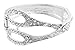 Silvertone Iced Out Scissor Shape Bangle Bracelet