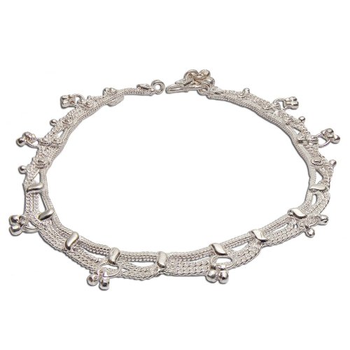 External hard drive:Silver Ankle Bracelet Pair Fine Body Jewelry for Women 10.25 inches (sanklt077)