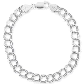 Buy Sterling Silver Double-Link Chain Charm Bracelet, 8 by Amazon.com Collection