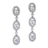 Brides Sterling Silver Cubic Zirconia Dangling Earrings