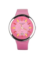 Fashion Waterproof Women Girls Waterproof Sports Fruit-style Watches with Day Display (Pink)