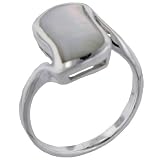 Sterling Silver Mother Of Pearl Leaf Ring