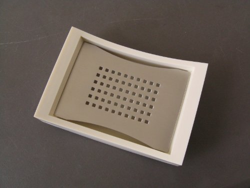 Zojila Sonoma Stainless Steel Soap Holder and Dish, Large, Ivory