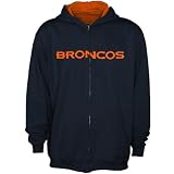 NFL Boys' Denver Broncos Sportsman Zip Ft Fleece Hoodie - R18C4Q22 (Dark Navy, X-Large)