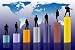 Conceptual Business Scene with Columns, People and Map - 36W x 24H - Peel and Stick Wall Decal by Wallmonkeys