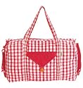 Red gingham weekender bag