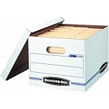 Bankers Box Stor/File Storage Box with Lift-Off Lid, Letter/Legal, 12 x 10 x 15 Inches, White, 12 Pack (00703)