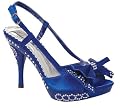 Evening High Heel Rhinestone Party Dress Slingback Peep Toe Sandals Blue , 5