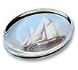 19th Century American Yacht - Oval Glass Paperweight