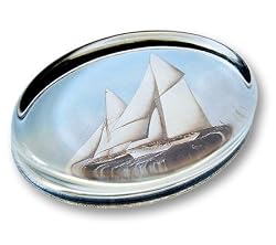 19th Century American Yacht - Oval Glass Paperweight