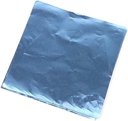 100pcs Foil Wrapper Packaging Paper Chic Chocolate Sweets Confectionary Square Blue