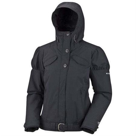 Womens Columbia Titanium Insulated Milano Jacket, Striped, Red or Black (Large, Black)