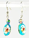 Turquoise Cloisonne Earrings - Made By Survivors in India