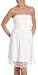Teeze Me Juniors' Strapless Cotton Poplin Dress,White,5