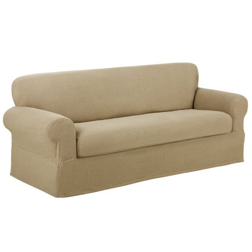 Maytex Reeves Slipcover Loveseat, Natural