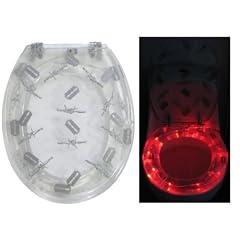 Toilettendeckel mit 10 LED - WC Brille Stacheldraht in Rot