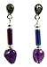 Wild Pearle Fluorite Heart Post Earrings ~ Comes Gift Boxed in Velour Jewelry Box Silver Tone