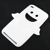 Silicone Skin WHITE SMILEY ANGEL Rubber Soft Cover Case for APPLE IPOD TOUCH 4G [WCB915]